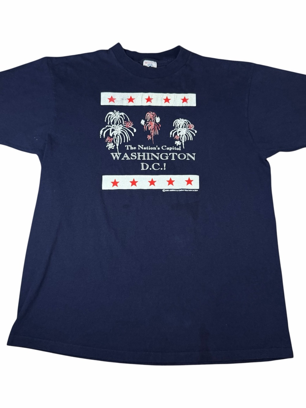 Vintage Nation’s Capitol Washington D.C. USA Graphic T-Shirt Navy Adult Size XL